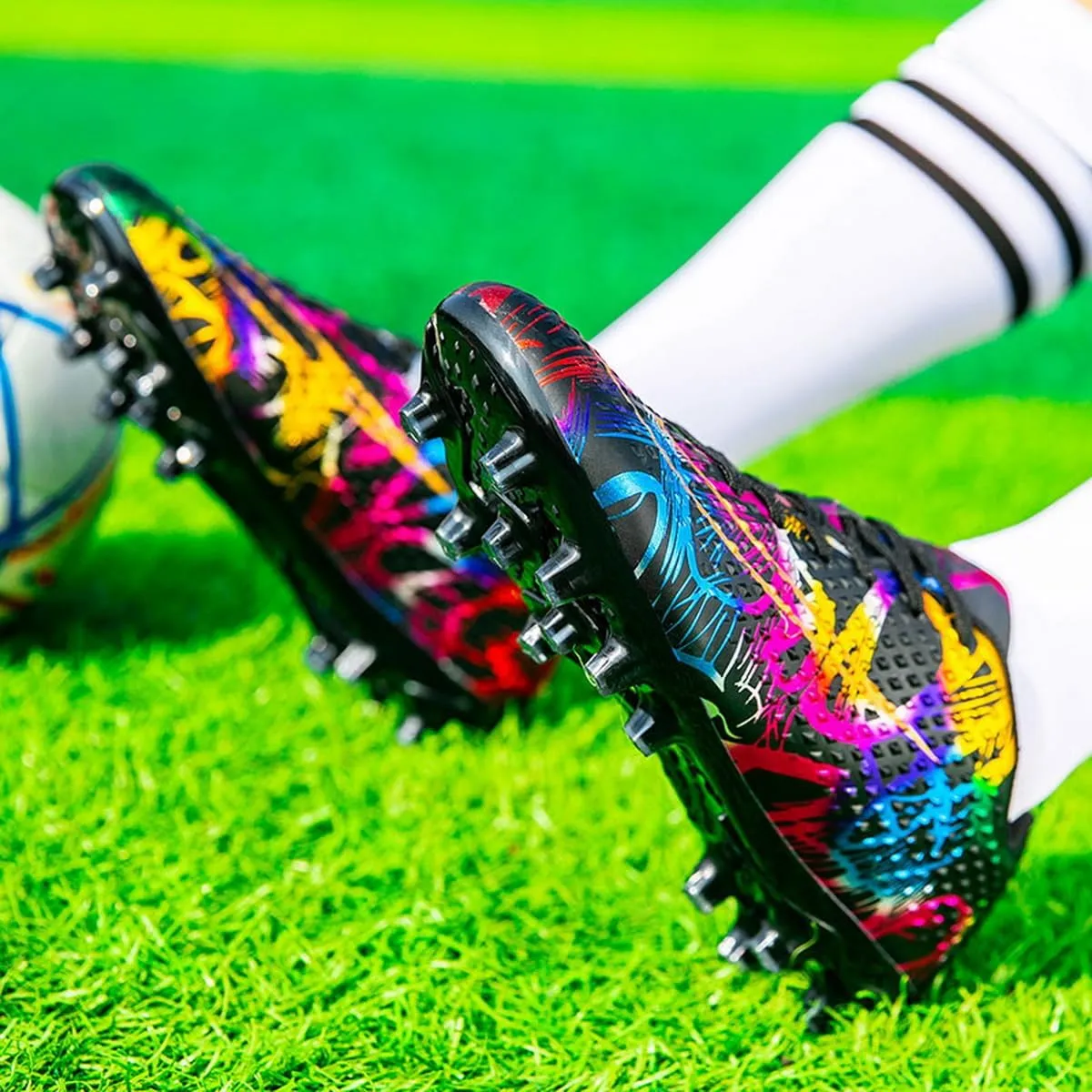 DHOVOR Womens Soccer Cleats Youth Lightweight Football Cleats Athletics Football Trainers Outdoor Soccer Shoes