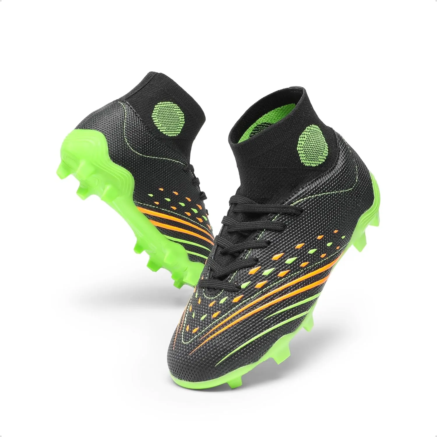 DREAM PAIRS Boys Girls Football Cleats Youth Firm Groud Outdoor Trainning Athletic Sport High Top Soccer Shoes for Little/Big Kid