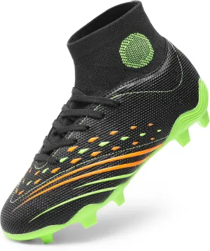 DREAM PAIRS Boys Girls Football Cleats Youth Firm Groud Outdoor Trainning Athletic Sport High Top Soccer Shoes for Little/Big Kid