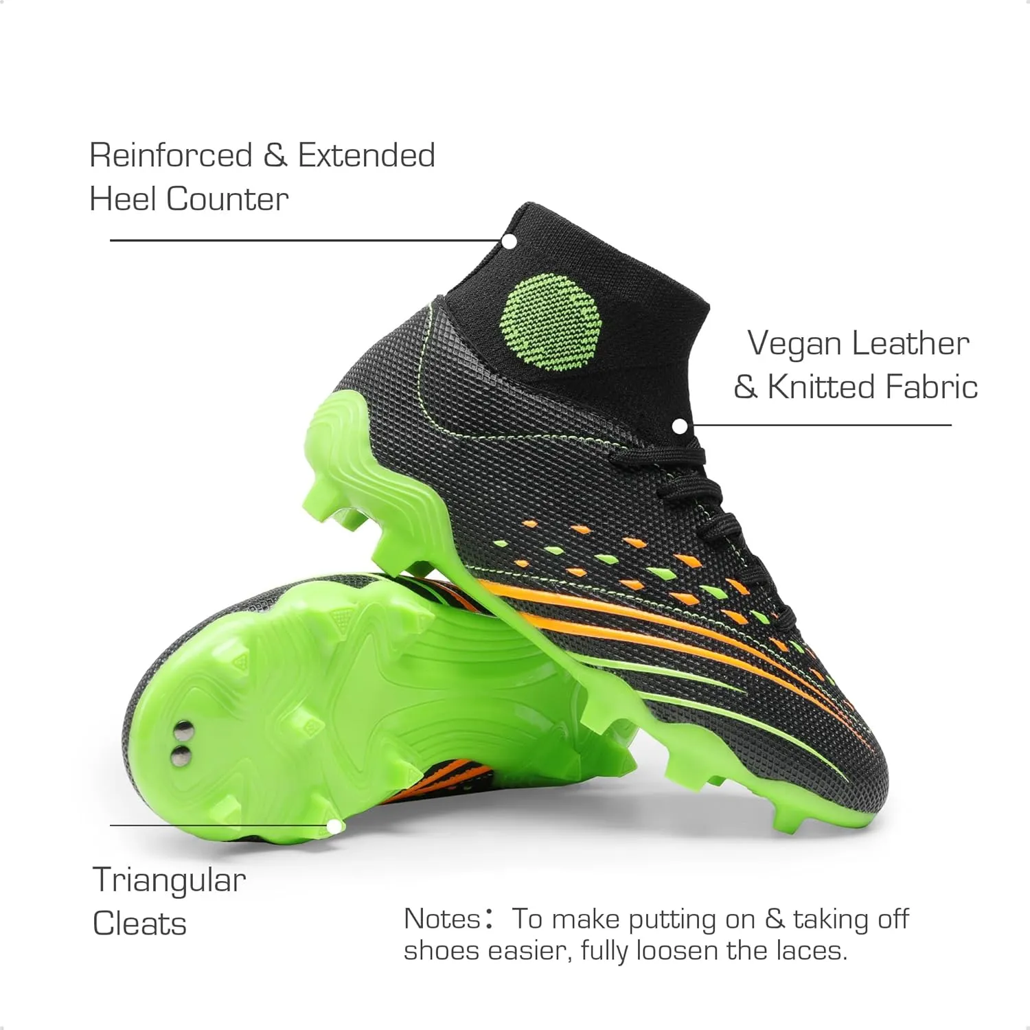 DREAM PAIRS Boys Girls Football Cleats Youth Firm Groud Outdoor Trainning Athletic Sport High Top Soccer Shoes for Little/Big Kid