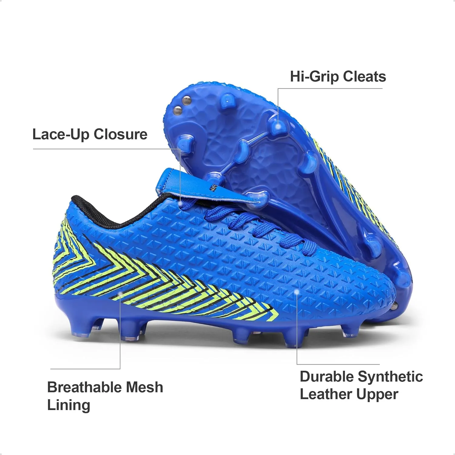 DREAM PAIRS Boys Girls Outdoor Soccer Cleats Football Shoes for Little/Big Kid
