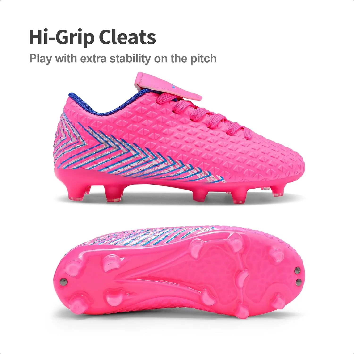 DREAM PAIRS Boys Girls Outdoor Soccer Cleats Football Shoes for Little/Big Kid