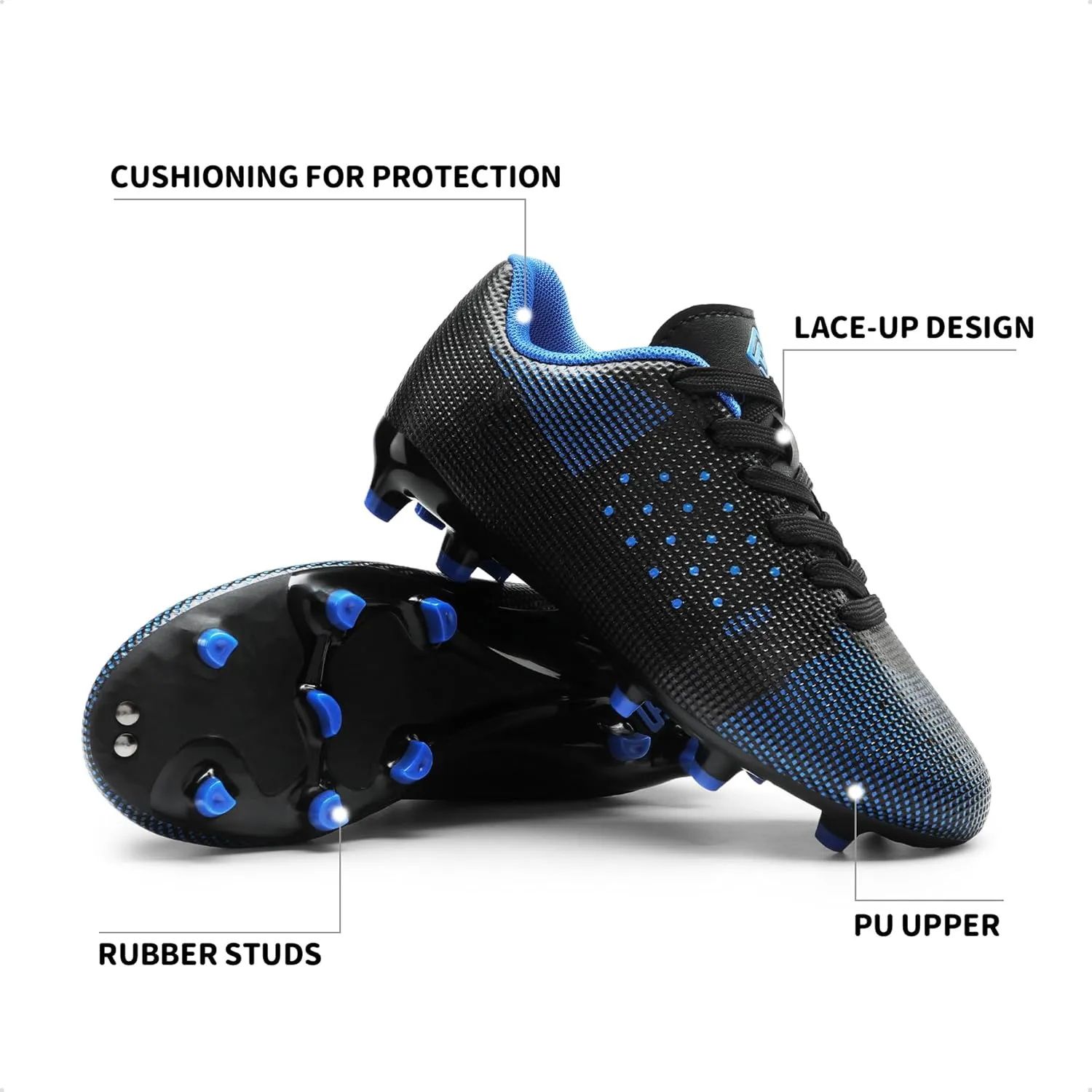 DREAM PAIRS Boys Girls Soccer Cleats Youth Firm Groud Athletic Outdoor Trainning Football Shoes for Little/Big Kid