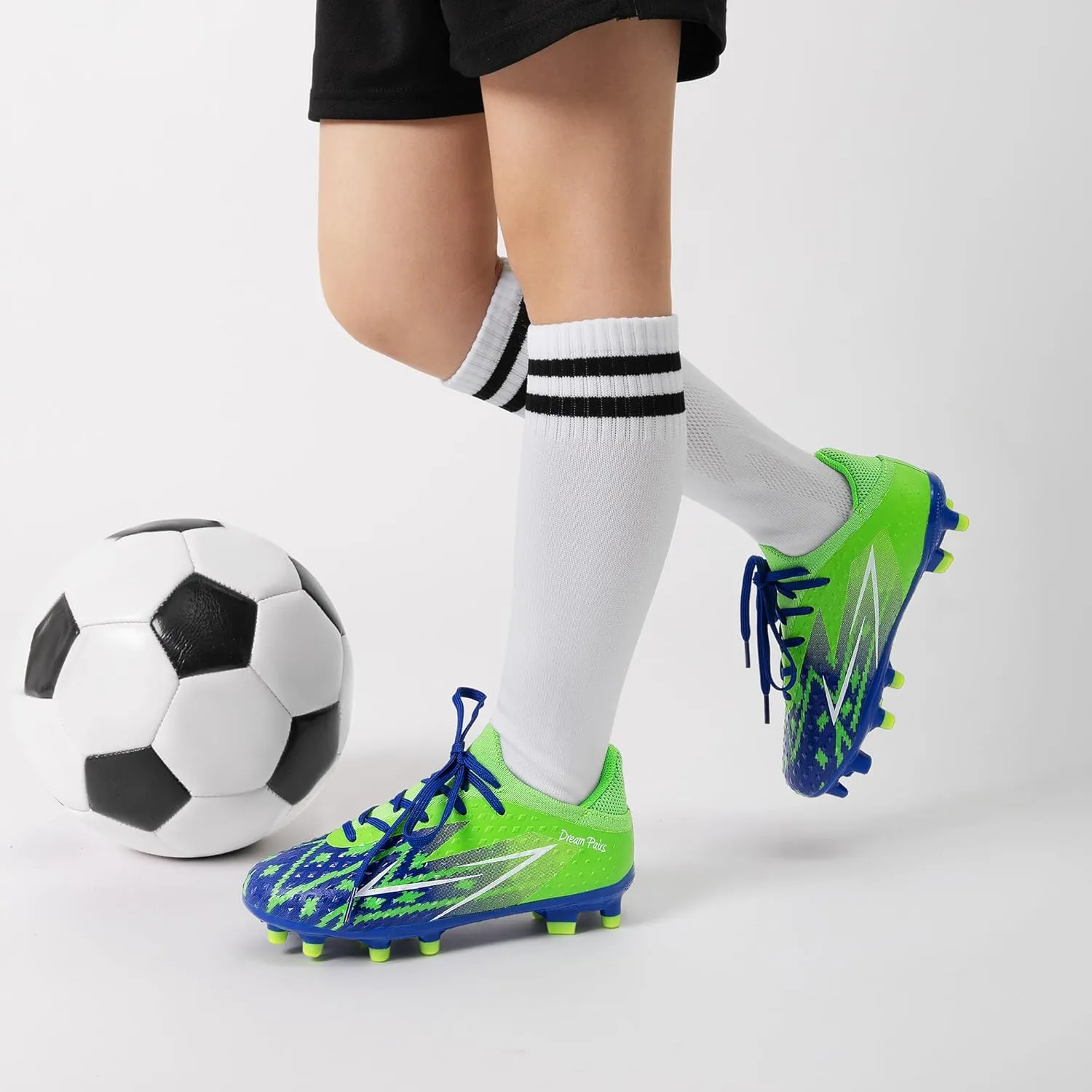 DREAM PAIRS Boys Girls Soccer Cleats Youth Firm Groud Football Shoes for Little/Big Kid