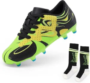 DREAM PAIRS Boys Girls Soccer Cleats Youth Firm Groud Sport Football Cleats for Little/Big Kid/Toddler