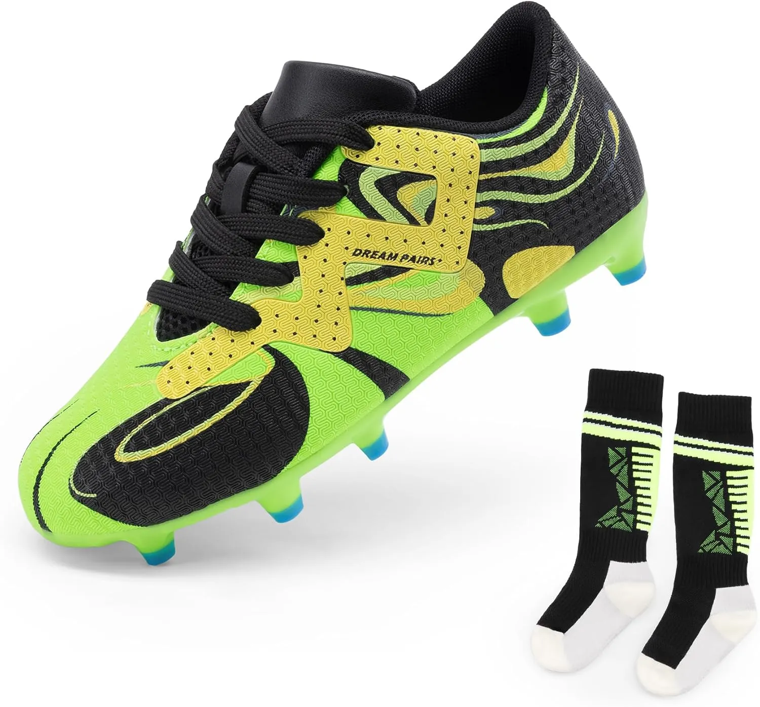 DREAM PAIRS Boys Girls Soccer Cleats Youth Firm Groud Sport Football Cleats for Little/Big Kid/Toddler