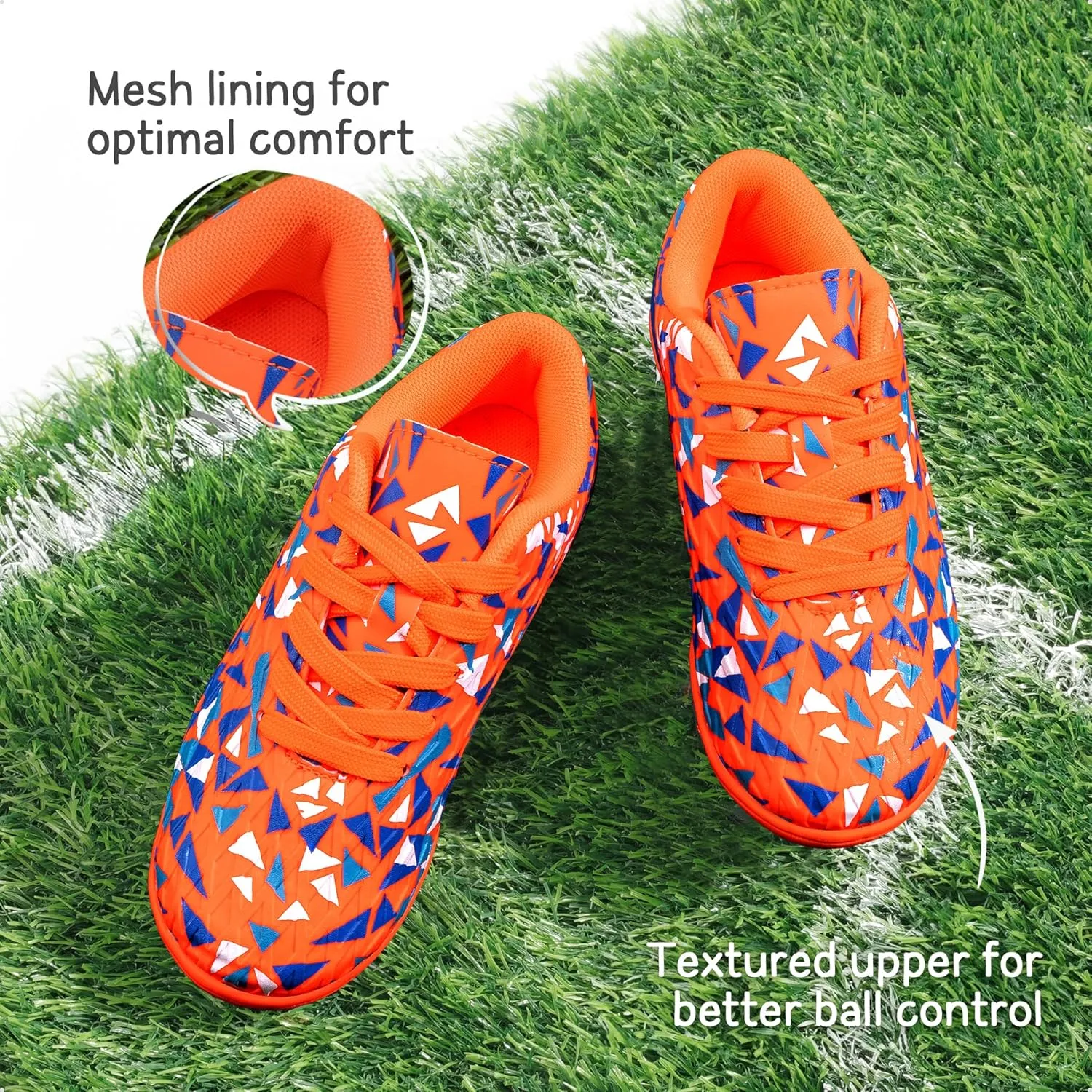 DREAM PAIRS Boys Girls Turf Indoor Soccer Shoes Lace Up Cleats for Little/Big Kid
