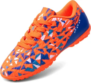 DREAM PAIRS Boys Girls Turf Indoor Soccer Shoes Lace Up Cleats for Little/Big Kid