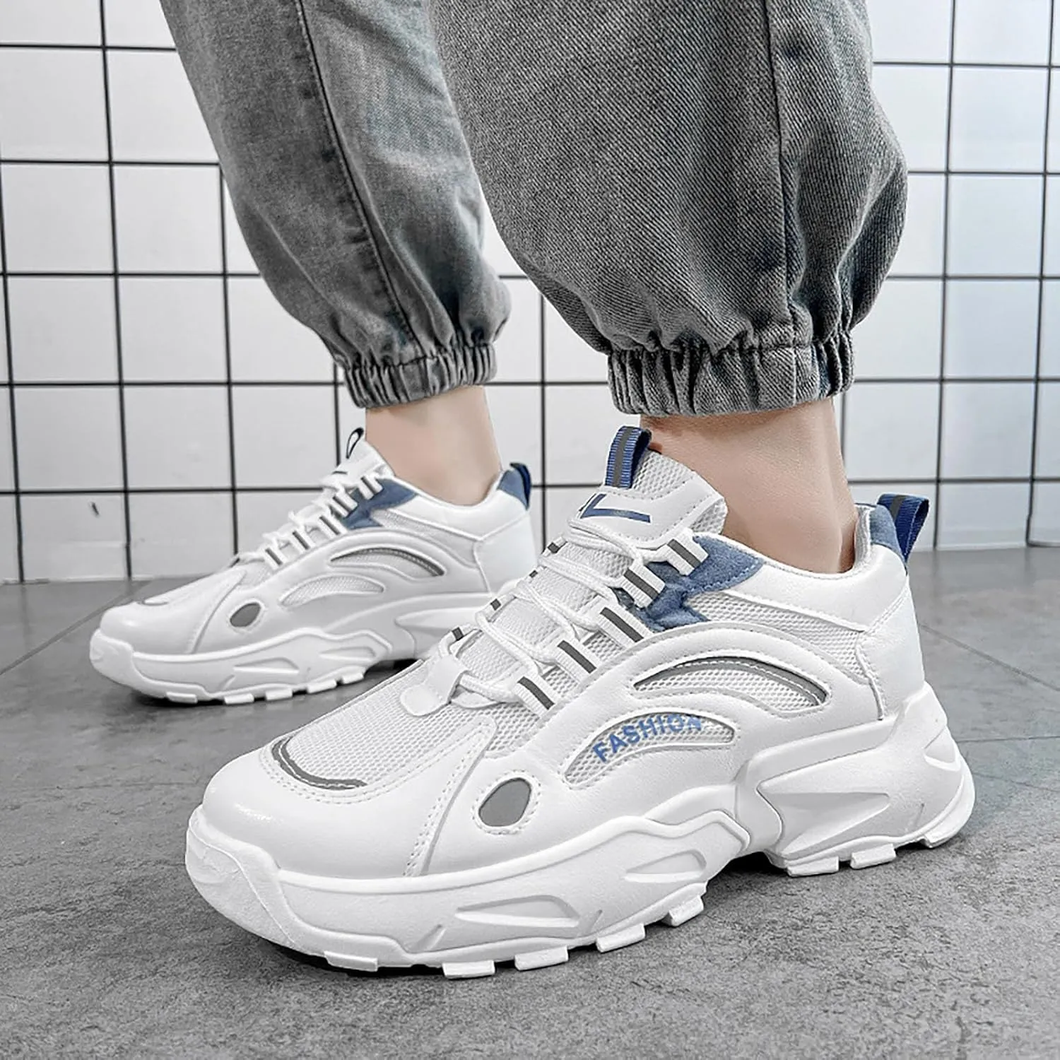 Dress Sneakers Men Mens Running Shoes Men's Casual Slip-on Loafers Wide Toe Box Trendy Casual Platform Loafers for Women Women's Sneakers in White in Wide Width