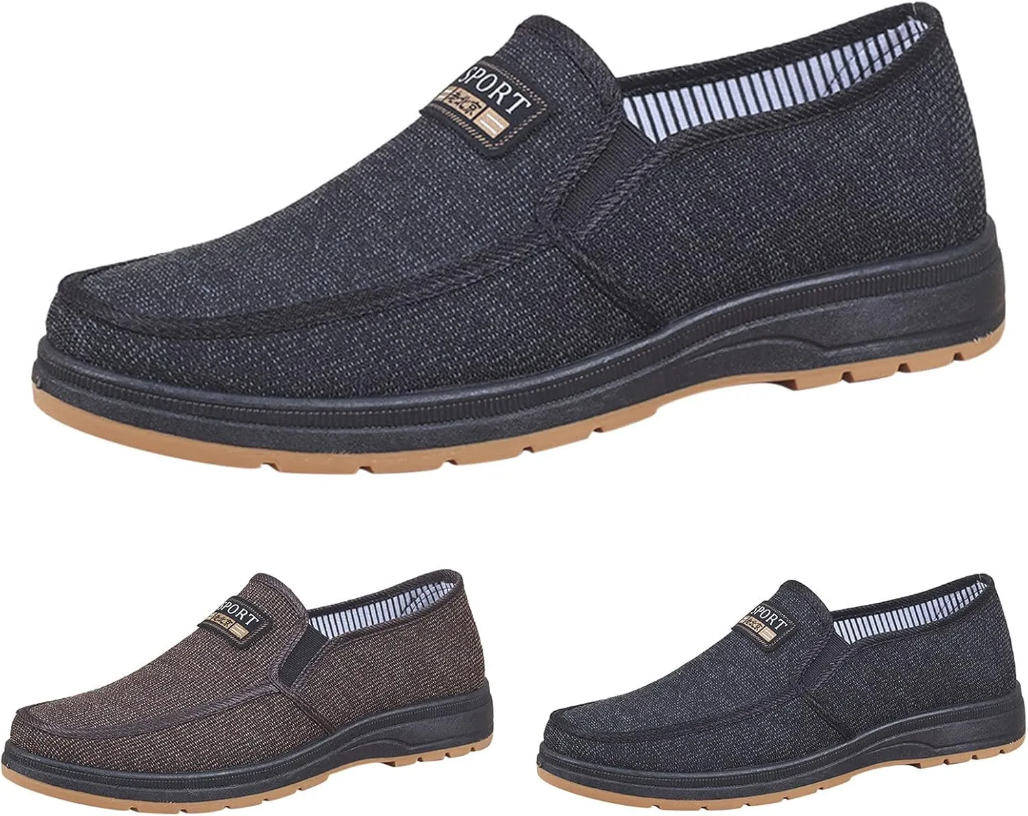 Fashion All Season Men Casual Shoes Flat Non Slip Lightweight Cloth Upper Spring Casual Leather Dress Shoes for Men