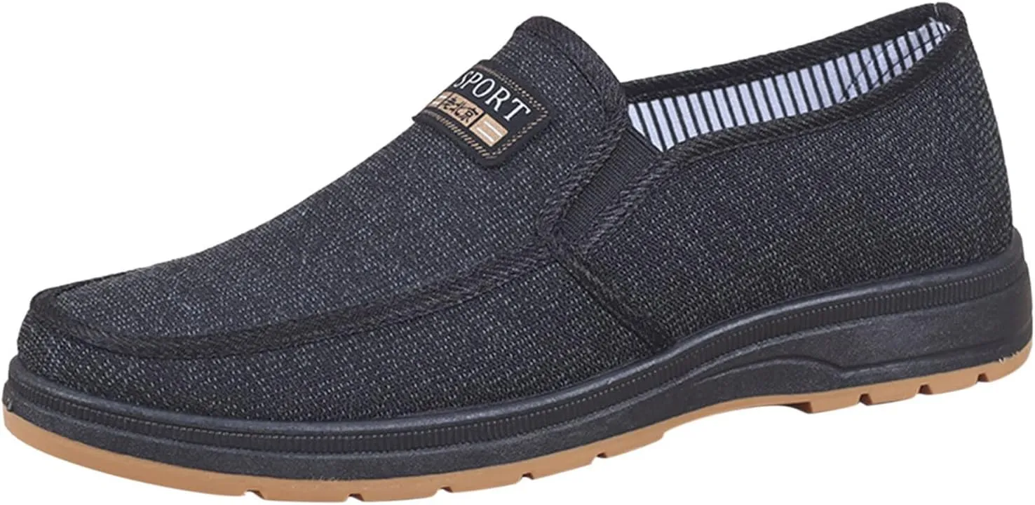 Fashion All Season Men Casual Shoes Flat Non Slip Lightweight Cloth Upper Spring Casual Leather Dress Shoes for Men