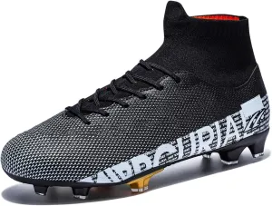 Football Cleats Men Women, Non-Slip High Top Soccer Shoes Lightweight Shock Resistant Training Boots Sneaker Breathable Professional Turf Shoes Sport Athletic Ground Football Boots Soccer Cleats