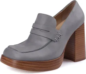 FOWT Women Platform Square Toe Loafers Chunky Block High Heel Pumps Stable Slip on Daily Street Outdoor Shoes Size 4-16 US