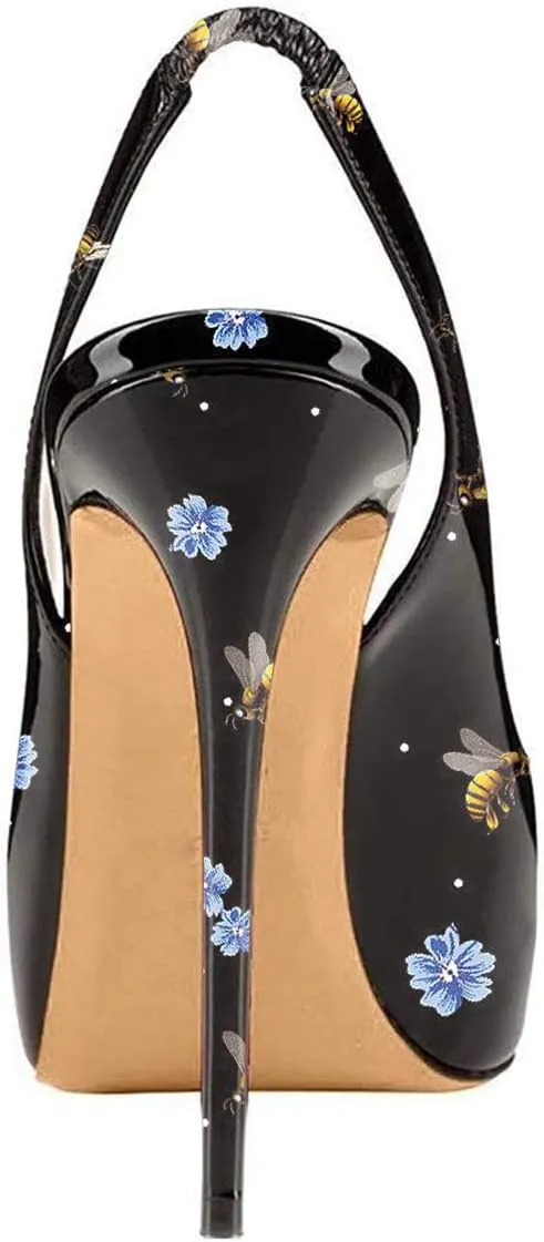 FSJ Women Peep Toe Extreme High Heels Platform Sandals Slingback Stiletto Prom Dress Pumps Size 4-15 US