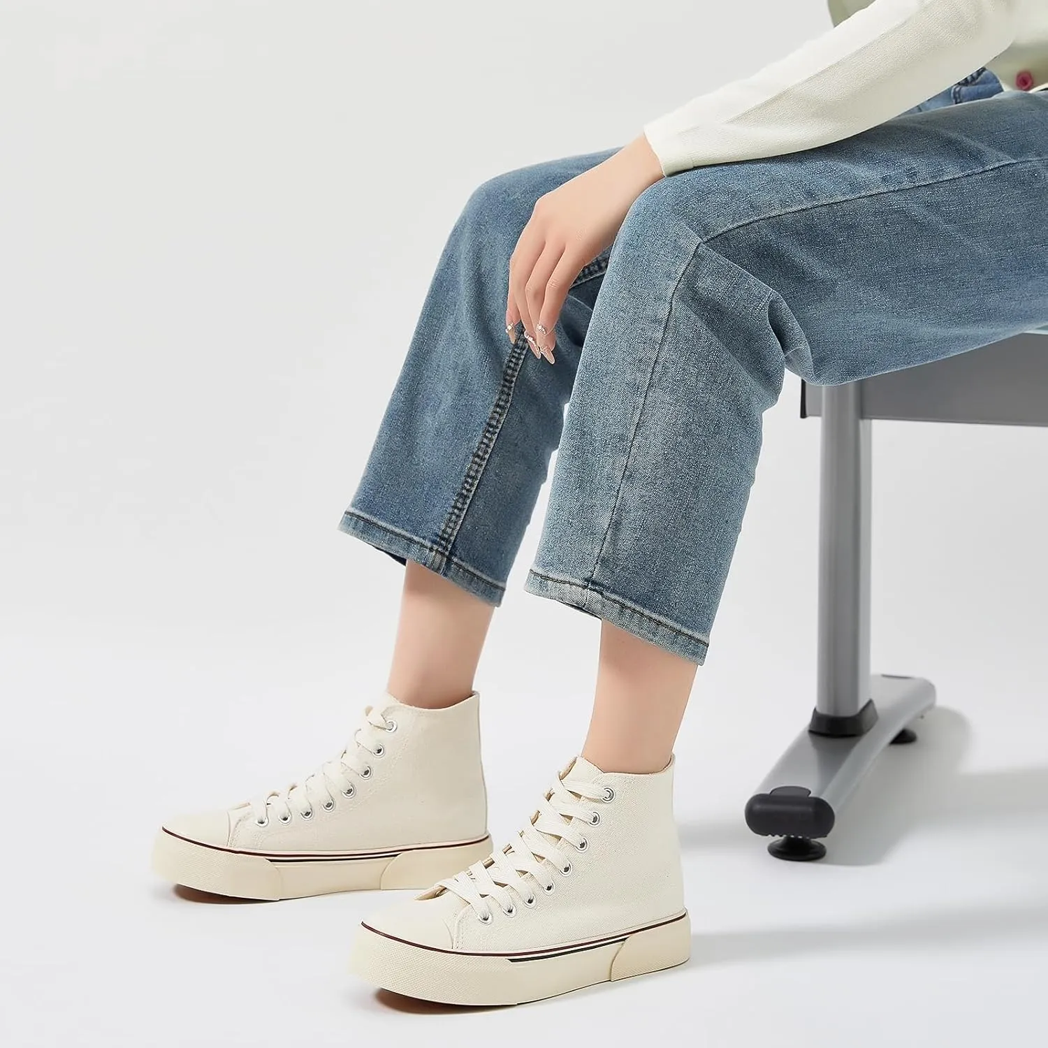 hash bubbie Unisex Fashion High top Sneakers Womens Classic High Tops Canvas Shoes Casual Tennis Shoes for Men