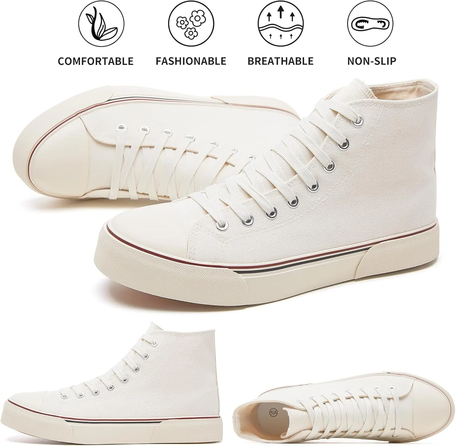 hash bubbie Unisex Fashion High top Sneakers Womens Classic High Tops Canvas Shoes Casual Tennis Shoes for Men