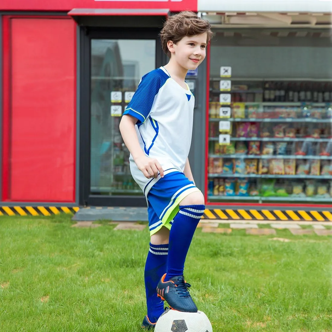 Hawkwell Kids Athletic Firm Ground Outdoor Comfortable Soccer Cleats(Toddler/Little Kid/Big Kid)
