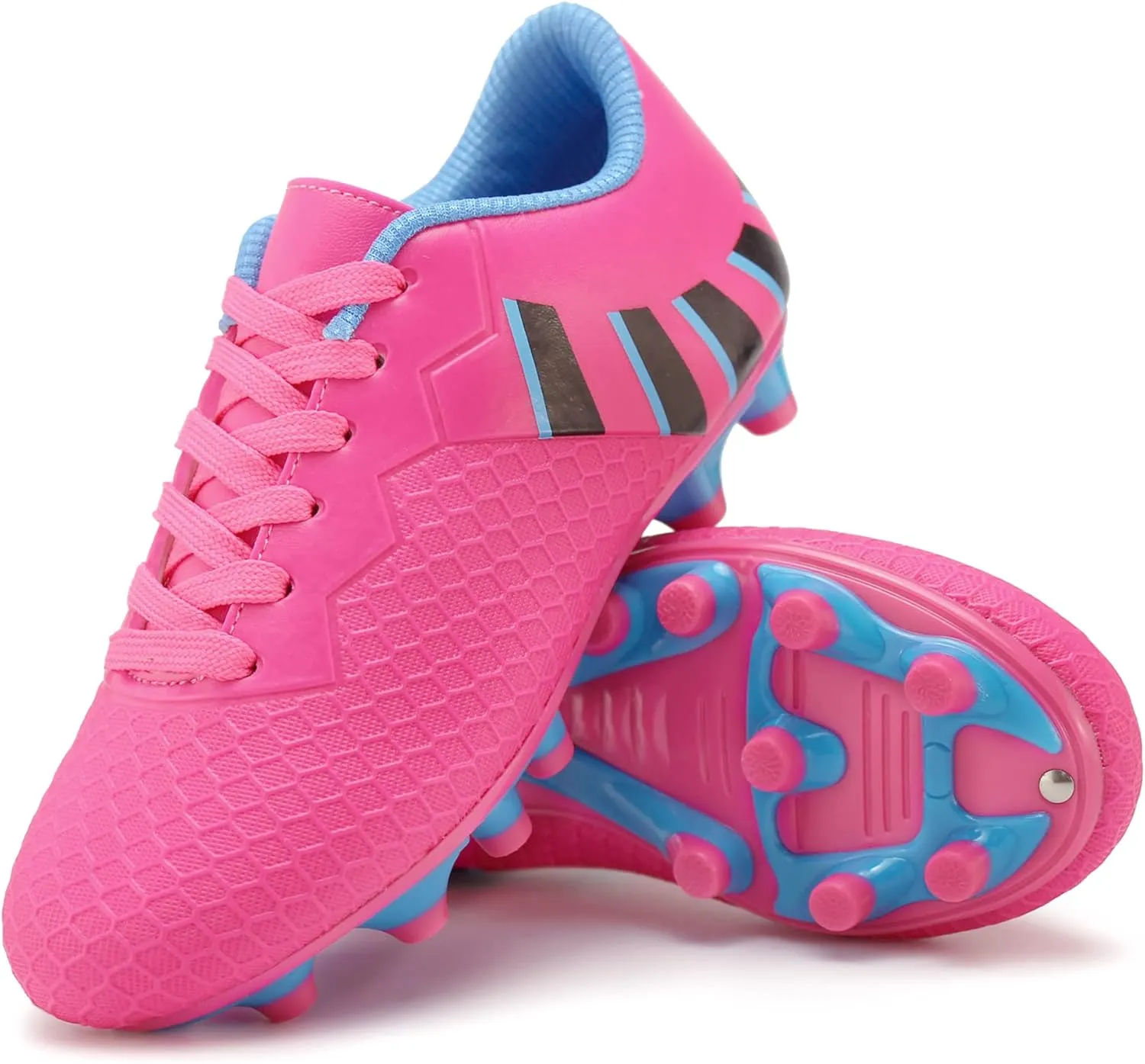 Hawkwell Kids Athletic Firm Ground Outdoor Comfortable Soccer Cleats(Toddler/Little Kid/Big Kid)