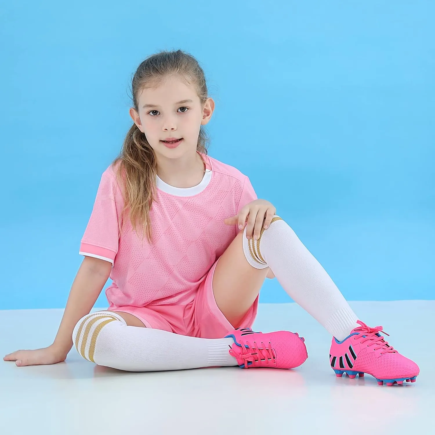 Hawkwell Kids Athletic Firm Ground Outdoor Comfortable Soccer Cleats(Toddler/Little Kid/Big Kid)