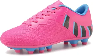 Hawkwell Kids Athletic Firm Ground Outdoor Comfortable Soccer Cleats(Toddler/Little Kid/Big Kid)