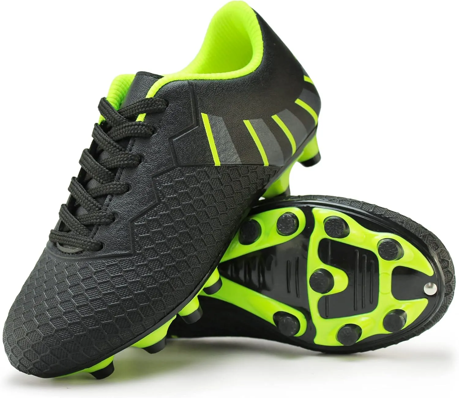 Hawkwell Kids Athletic Firm Ground Outdoor Comfortable Soccer Cleats(Toddler/Little Kid/Big Kid)