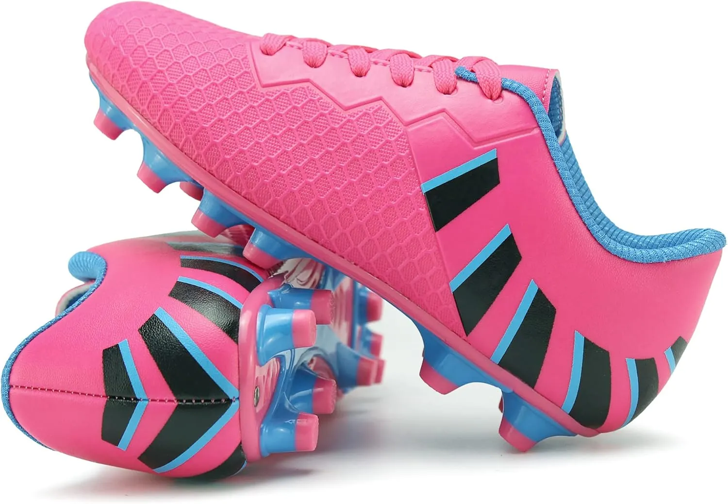 Hawkwell Kids Athletic Firm Ground Outdoor Comfortable Soccer Cleats(Toddler/Little Kid/Big Kid)