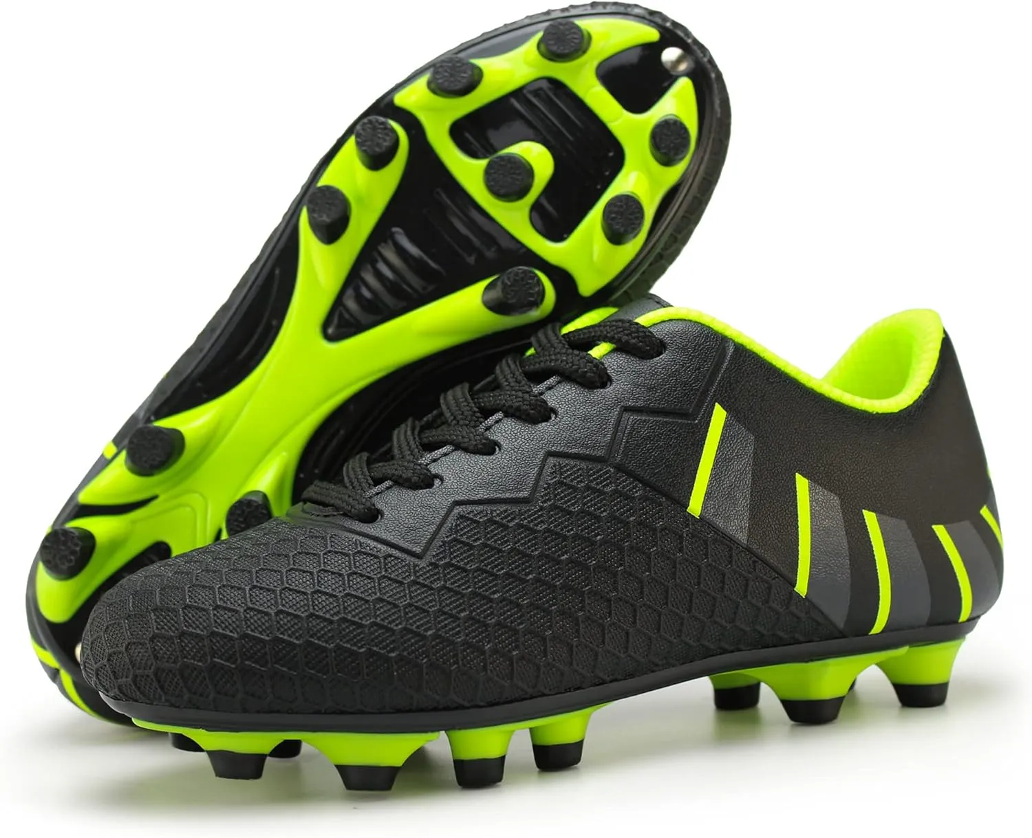 Hawkwell Kids Athletic Firm Ground Outdoor Comfortable Soccer Cleats(Toddler/Little Kid/Big Kid)