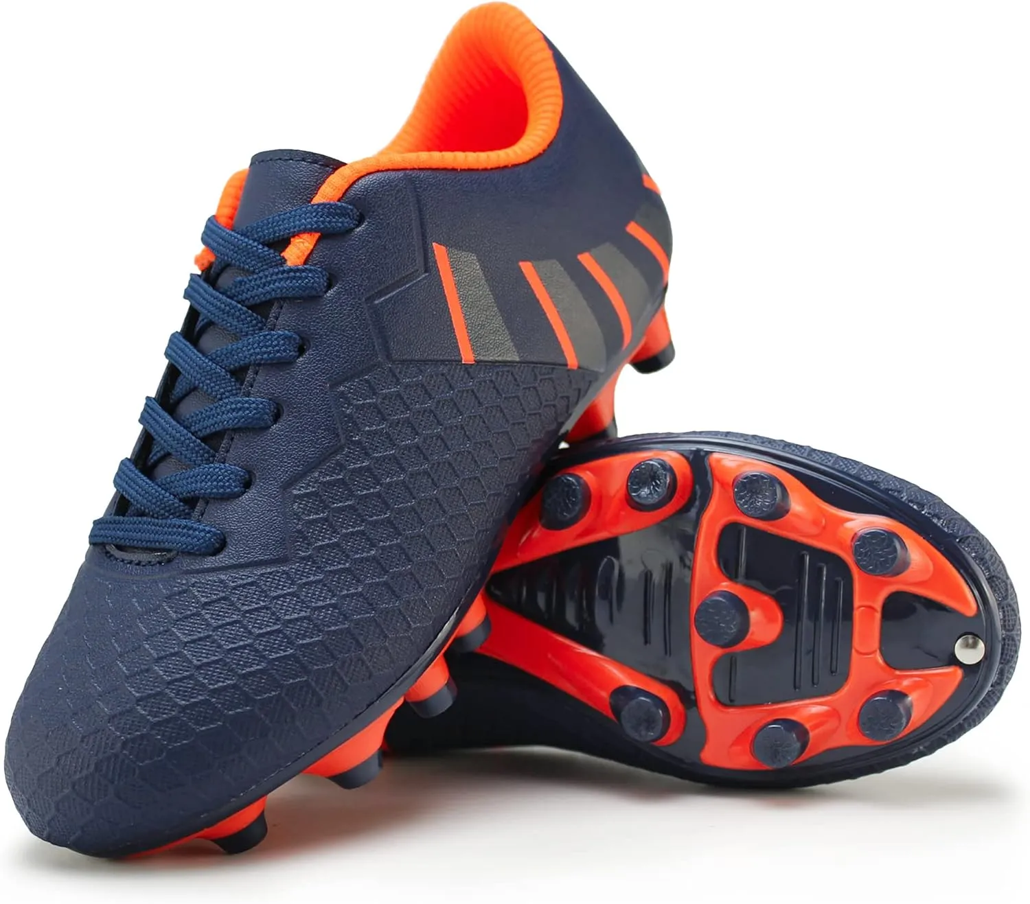 Hawkwell Kids Athletic Firm Ground Outdoor Comfortable Soccer Cleats(Toddler/Little Kid/Big Kid)