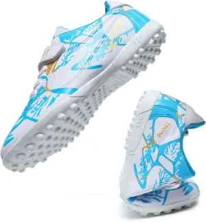 HESBITEUL Kids Soccer Cleats Boys Girls Athletic Outdoor Football Shoes AG TF Turf Spikes