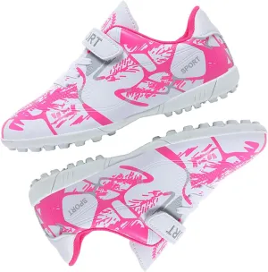 HESBITEUL Kids Soccer Cleats Boys Girls Athletic Outdoor Football Shoes AG TF Turf Spikes