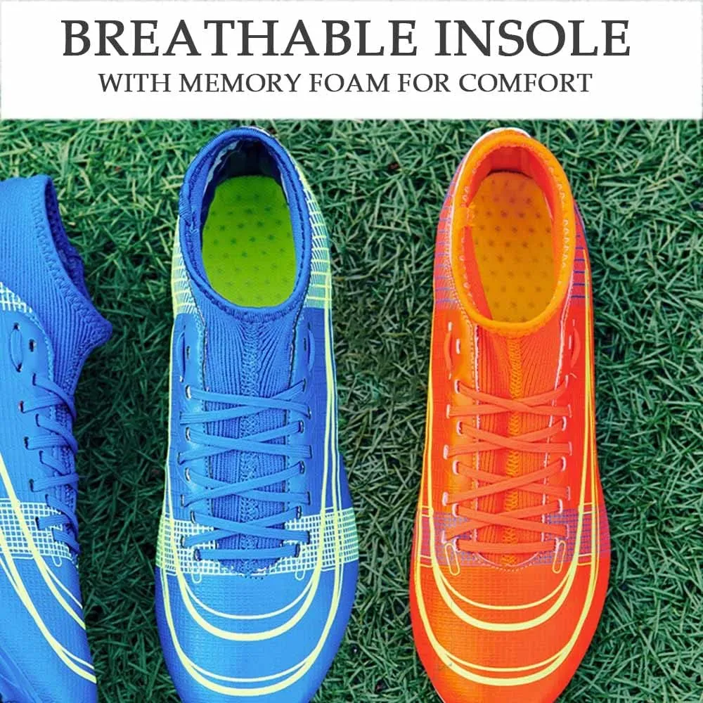 HESBITEUL Mens Athletic Outdoor Indoor Comfortable Soccer Shoes Boys Football Student Cleats Sneaker Shoes High Gripping Power