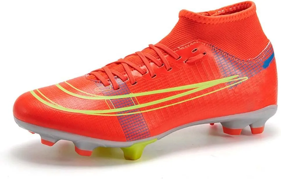 HESBITEUL Mens Athletic Outdoor Indoor Comfortable Soccer Shoes Boys Football Student Cleats Sneaker Shoes High Gripping Power