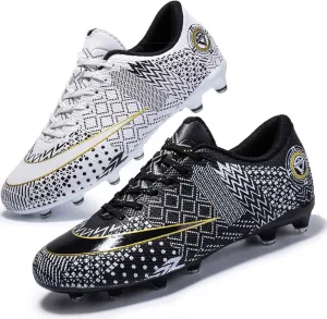 HESBITEUL Mens Athletic Outdoor Indoor Comfortable Soccer Shoes Boys Football Student Cleats Sneaker Shoes High Gripping Power