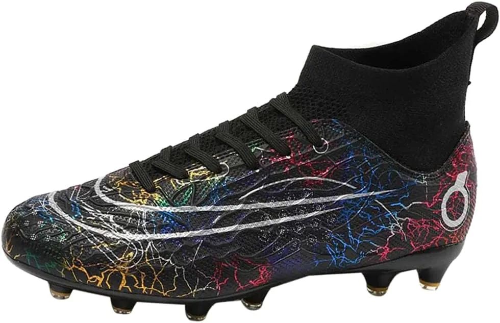 HESBITEUL Mens Athletic Outdoor Indoor Comfortable Soccer Shoes Boys Football Student Cleats Sneaker Shoes High Gripping Power
