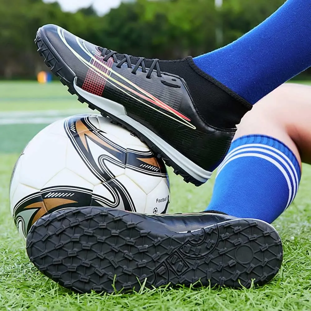 HESBITEUL Mens Athletic Outdoor Indoor Comfortable Soccer Shoes Boys Football Student Cleats Sneaker Shoes High Gripping Power