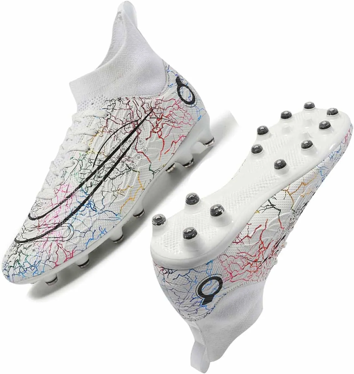 HESBITEUL Mens Athletic Outdoor Indoor Comfortable Soccer Shoes Boys Football Student Cleats Sneaker Shoes High Gripping Power