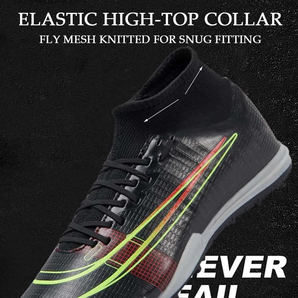 HESBITEUL Mens Athletic Outdoor Indoor Comfortable Soccer Shoes Boys Football Student Cleats Sneaker Shoes High Gripping Power