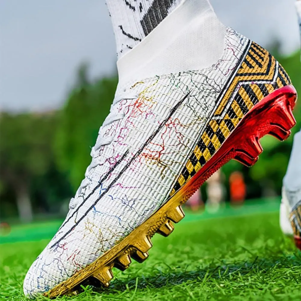 HESBITEUL Mens Athletic Outdoor Indoor Comfortable Soccer Shoes Boys Football Student Cleats Sneaker Shoes High Gripping Power