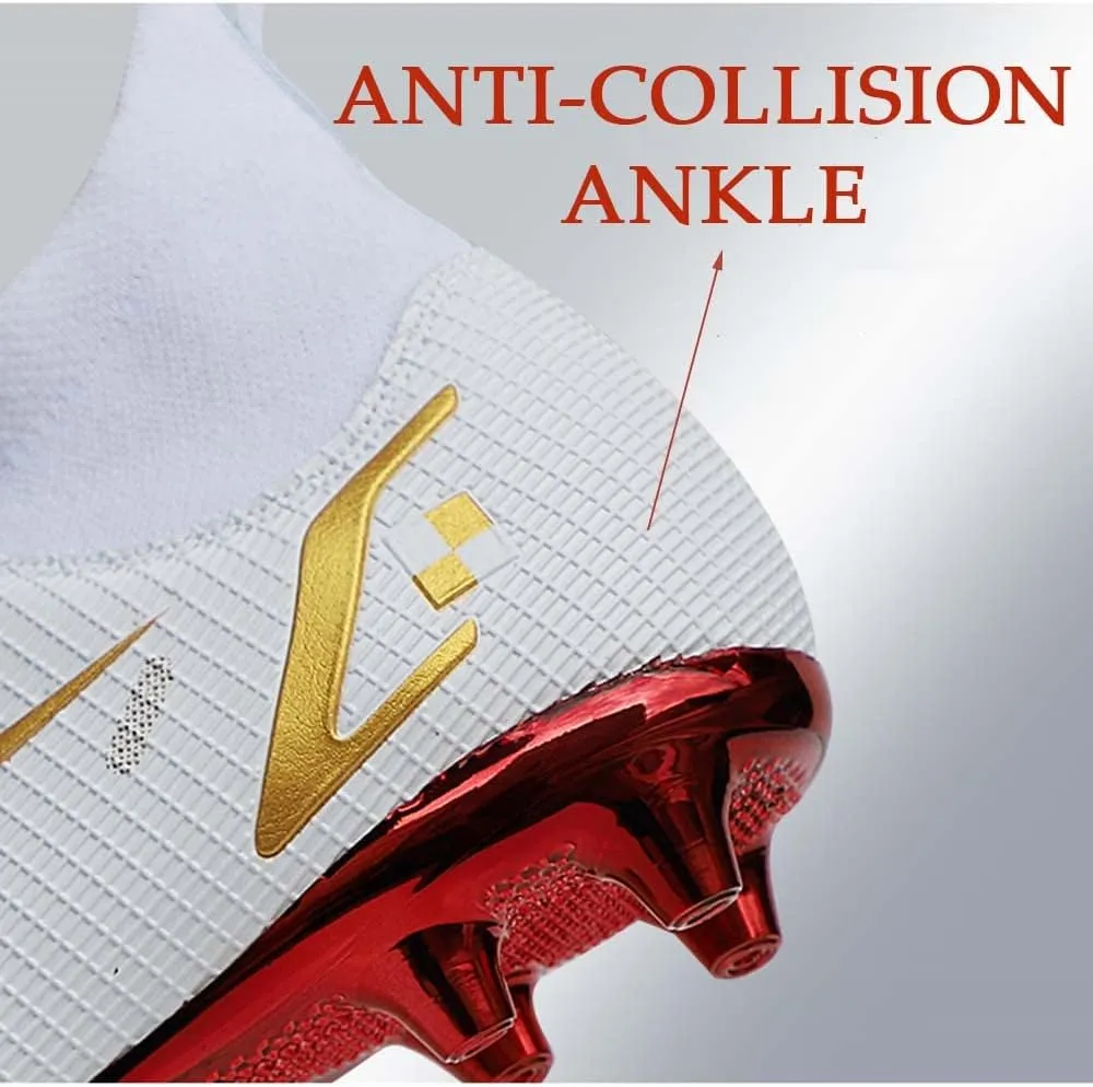 HESBITEUL Mens Athletic Outdoor Indoor Comfortable Soccer Shoes Boys Football Student Cleats Sneaker Shoes High Gripping Power