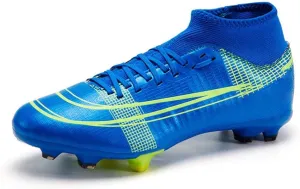 HESBITEUL Mens Athletic Outdoor Indoor Comfortable Soccer Shoes Boys Football Student Cleats Sneaker Shoes High Gripping Power