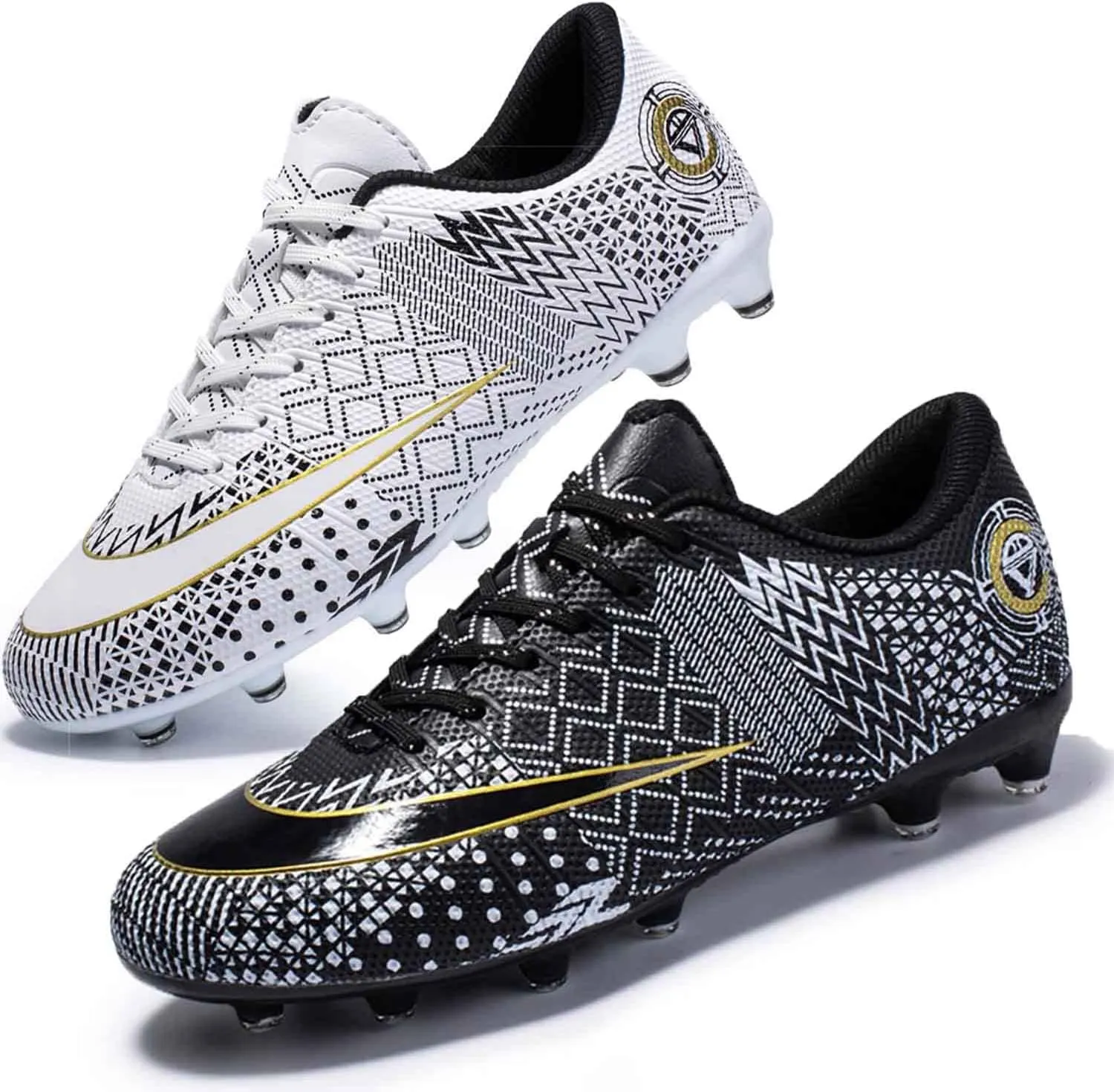 HESBITEUL Mens Athletic Outdoor Indoor Comfortable Soccer Shoes Boys Football Student Cleats Sneaker Shoes High Gripping Power