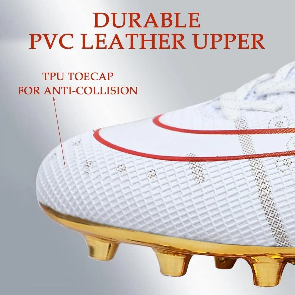 HESBITEUL Mens Athletic Outdoor Indoor Comfortable Soccer Shoes Boys Football Student Cleats Sneaker Shoes High Gripping Power