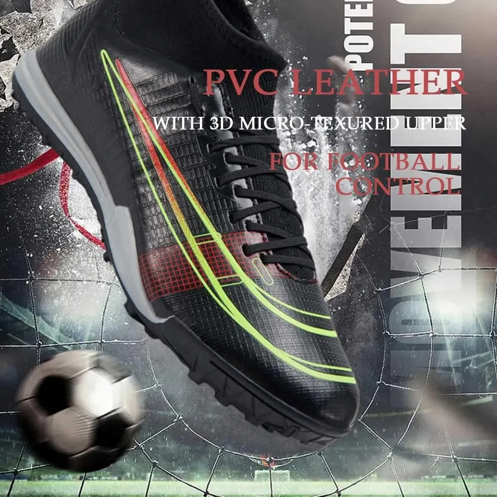HESBITEUL Mens Athletic Outdoor Indoor Comfortable Soccer Shoes Boys Football Student Cleats Sneaker Shoes High Gripping Power