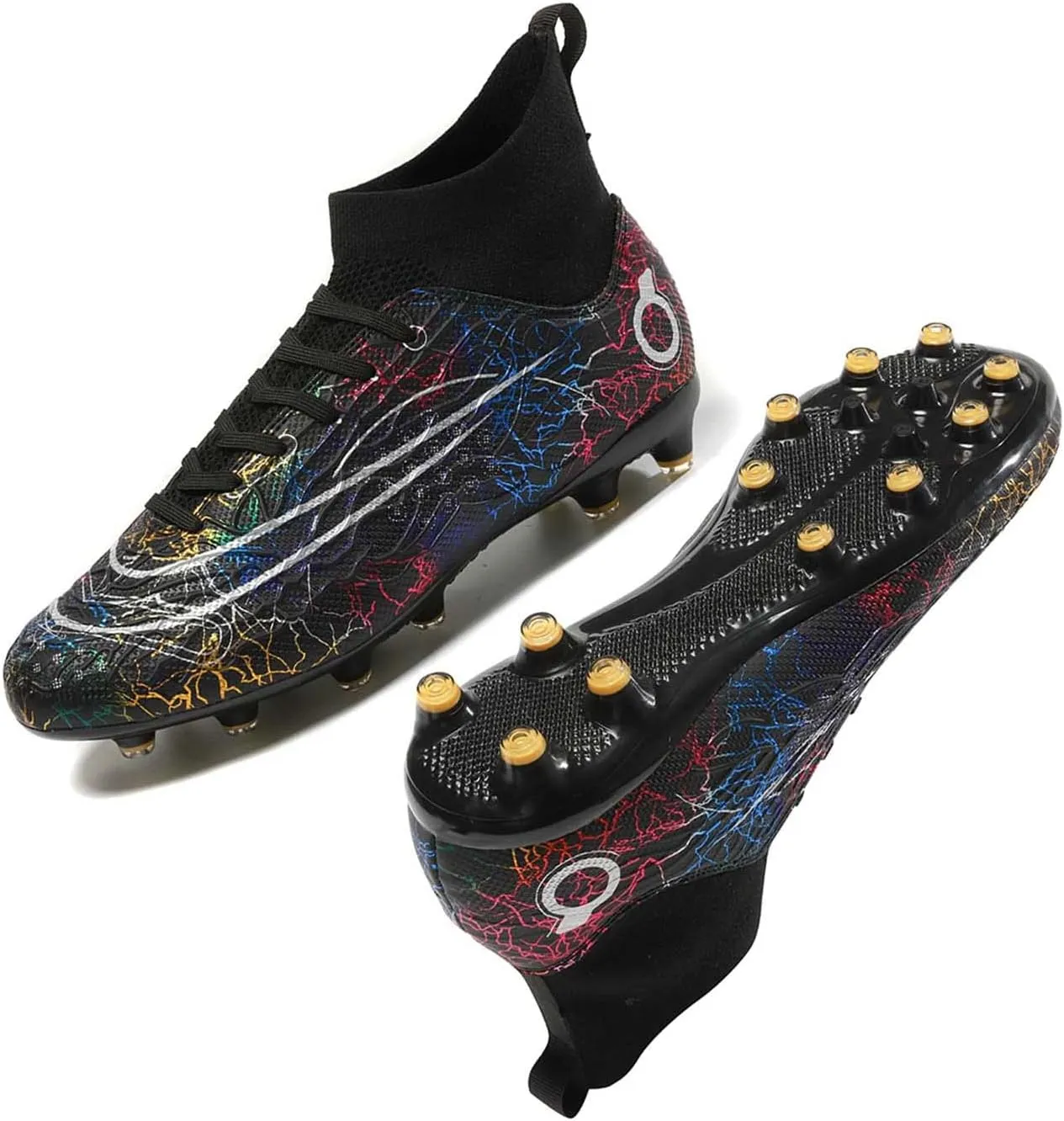 HESBITEUL Mens Athletic Outdoor Indoor Comfortable Soccer Shoes Boys Football Student Cleats Sneaker Shoes High Gripping Power