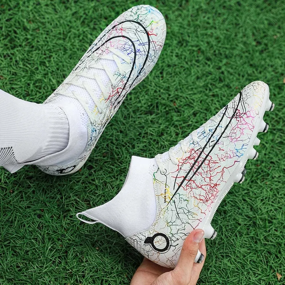 HESBITEUL Mens Athletic Outdoor Indoor Comfortable Soccer Shoes Boys Football Student Cleats Sneaker Shoes High Gripping Power