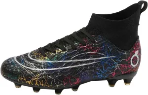 HESBITEUL Mens Athletic Outdoor Indoor Comfortable Soccer Shoes Boys Football Student Cleats Sneaker Shoes High Gripping Power