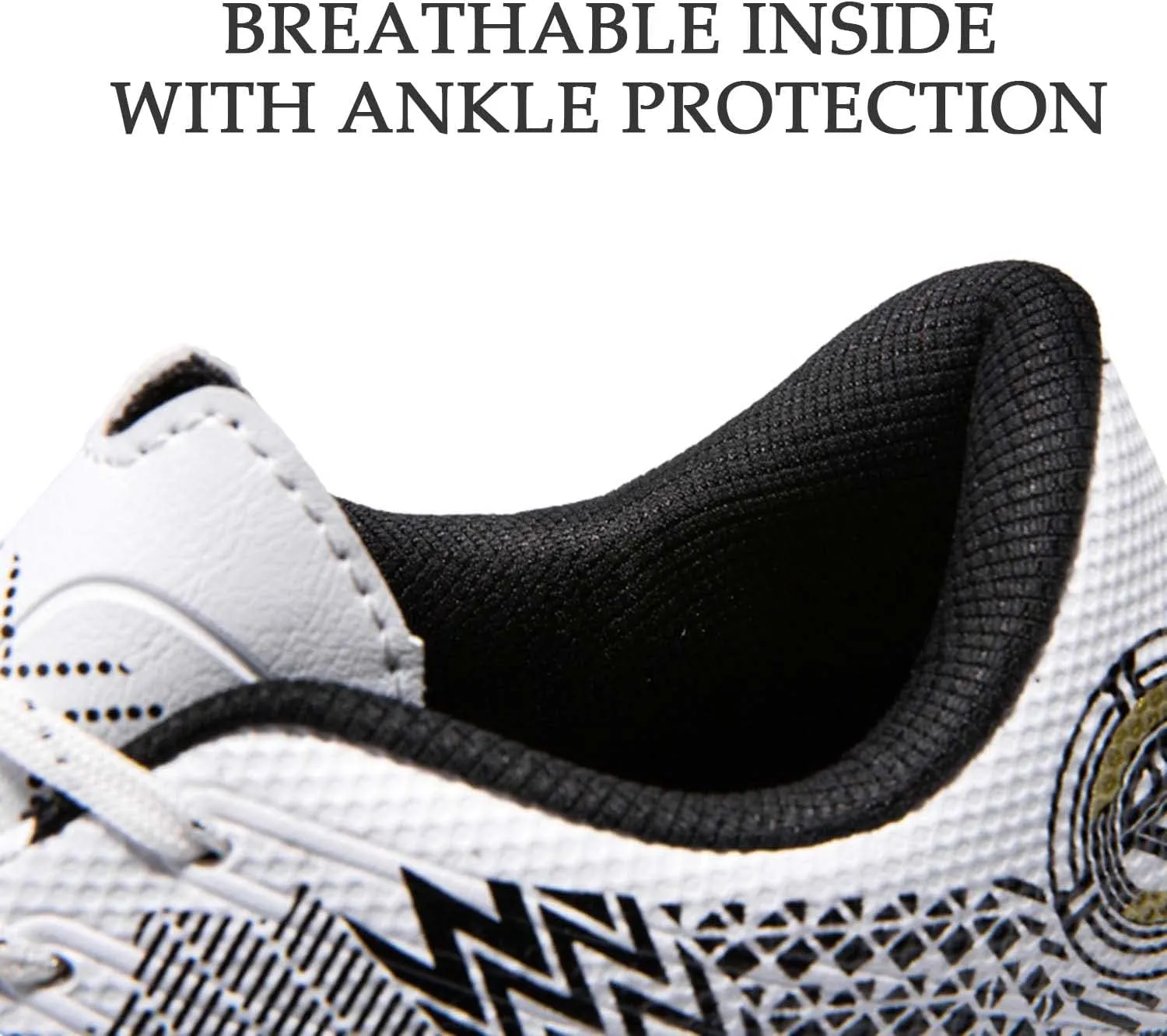 HESBITEUL Mens Athletic Outdoor Indoor Comfortable Soccer Shoes Boys Football Student Cleats Sneaker Shoes High Gripping Power