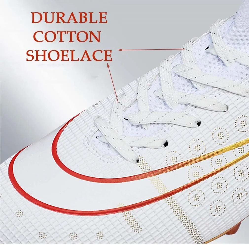 HESBITEUL Mens Athletic Outdoor Indoor Comfortable Soccer Shoes Boys Football Student Cleats Sneaker Shoes High Gripping Power