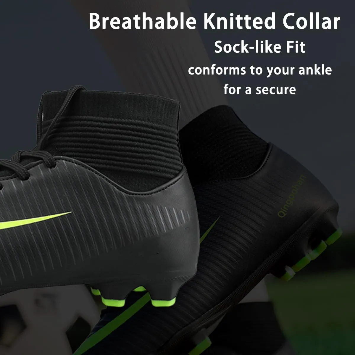 HESBITEUL Soccer Cleats Firm Ground: Lightweight FG Football Shoes
