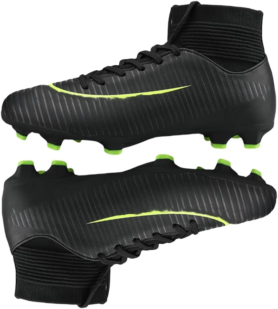 HESBITEUL Soccer Cleats Firm Ground: Lightweight FG Football Shoes